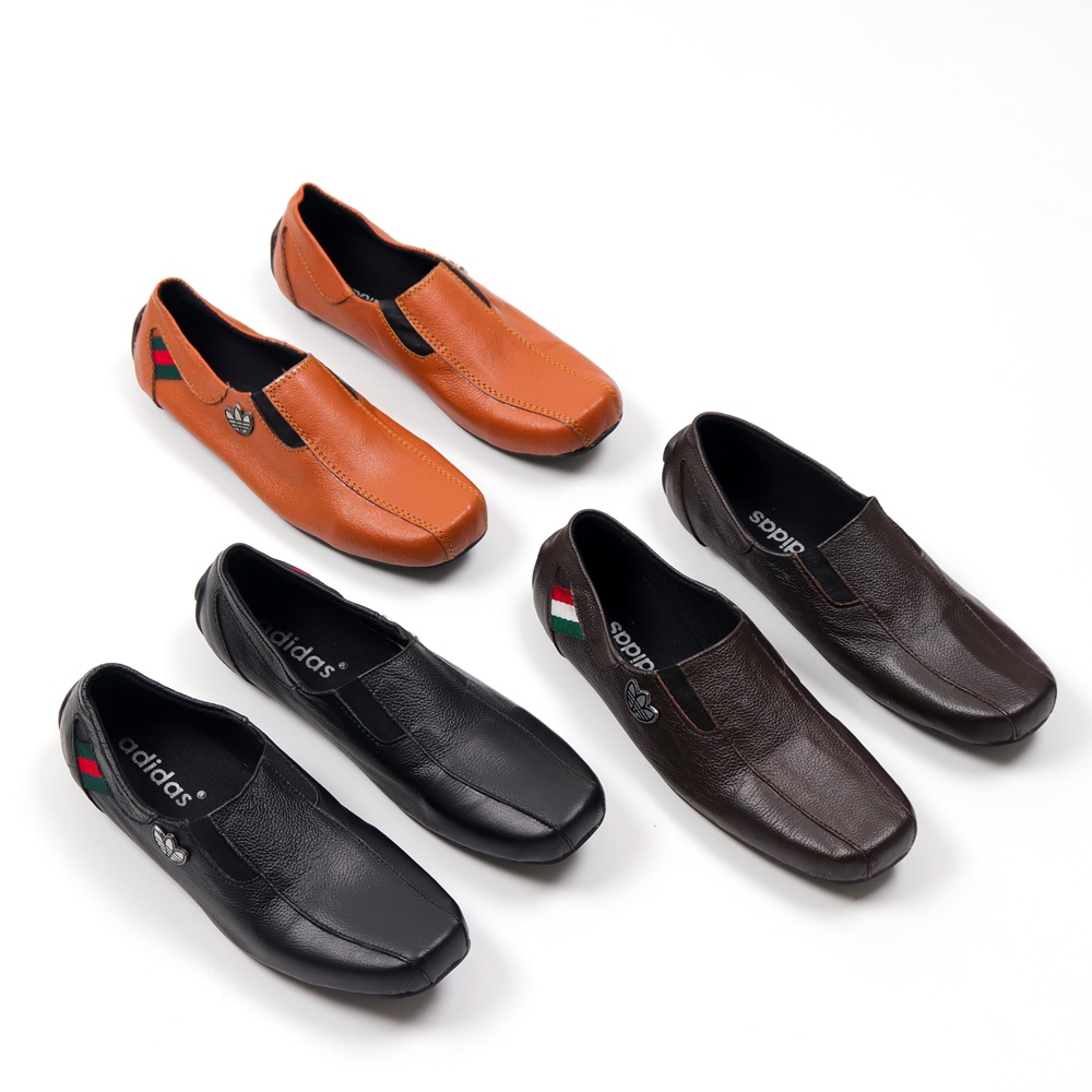 Sepatu Pantofel Pria Slip On Kulit Asli Street Walk Casual Formal Slop Cowo Keren Murah Promo Diskon Harga Terjangkau