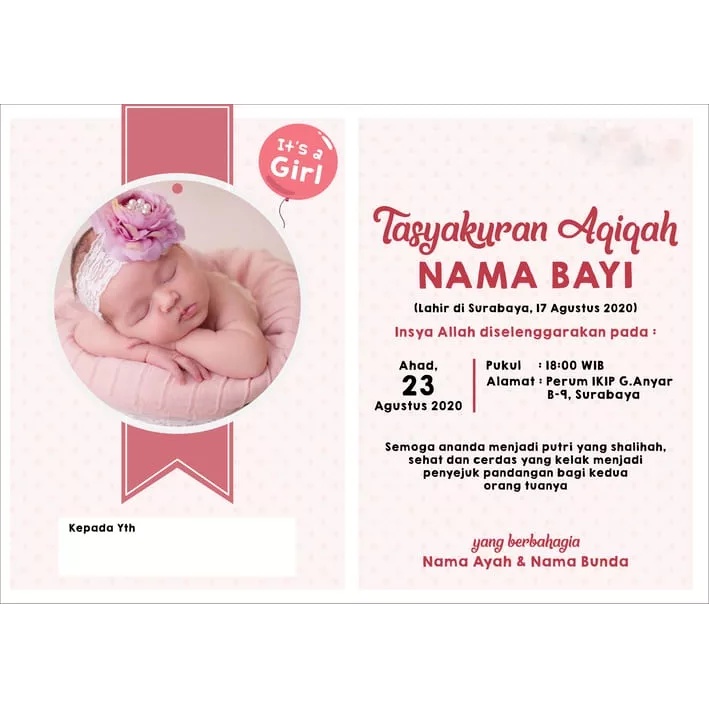 

Undangan Tasyakuran Aqiqah/ Ultah/ khitan Ekonomis