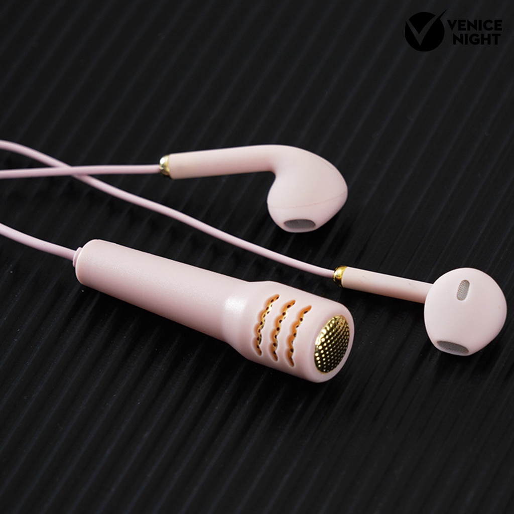 (VNEP) (Berkabel) 3.5mm HiFi In-ear Subwoofer Mini Olahraga Earphone Earbud dengan Mikrofon