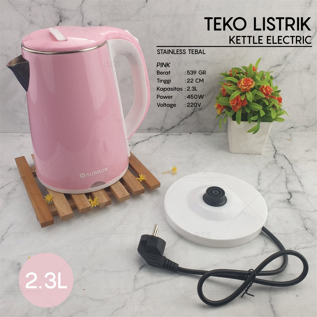 ( KJO ) SUBRON Teko Full Stainless steel 2.3L Teko Listrik Viral