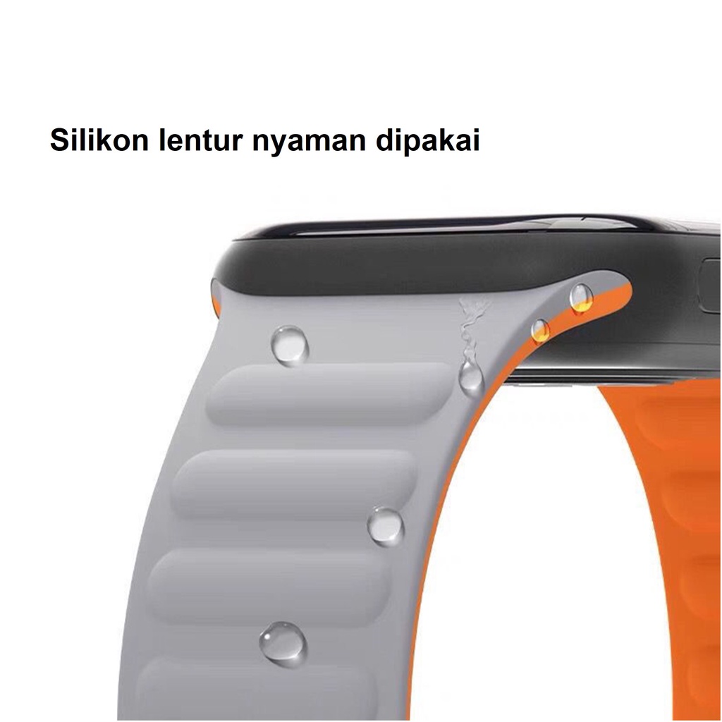 Silicone Magnetic Lock Strap Jam Apple Watch Tali Series 8/7/6/5/4/3/2/1