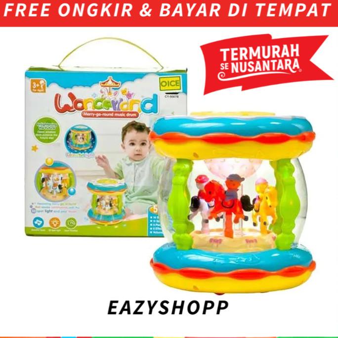Mainan Anak Bayi Musik Drum Kecil Lagu Laki Laki Perempuan 3 6 9 Bulan