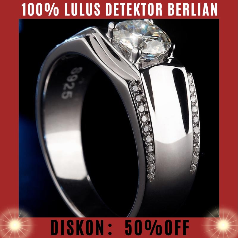 【100% asli moissanite, bisa jual kembali toko emas lain】Fitzgerald Luxury Jewelry Cincin Pertunangan