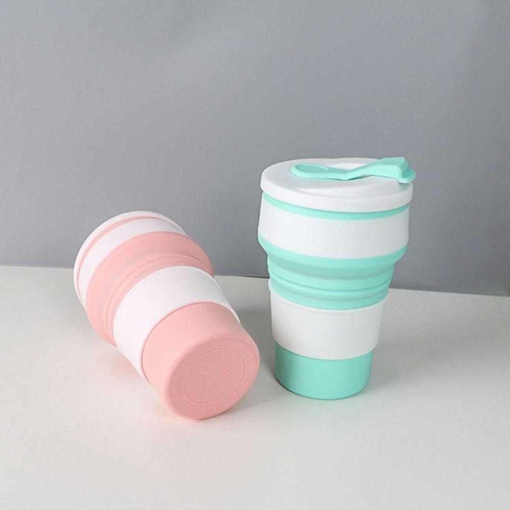 [Elegan] Cangkir Teh Outdoor 350ml Portable Silicone Collapsible Bottle