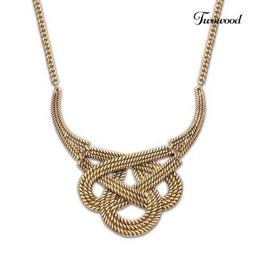 Kalung Liontin Model Hollow Knot Drop Gaya Vintage Etnik Untuk Wanita