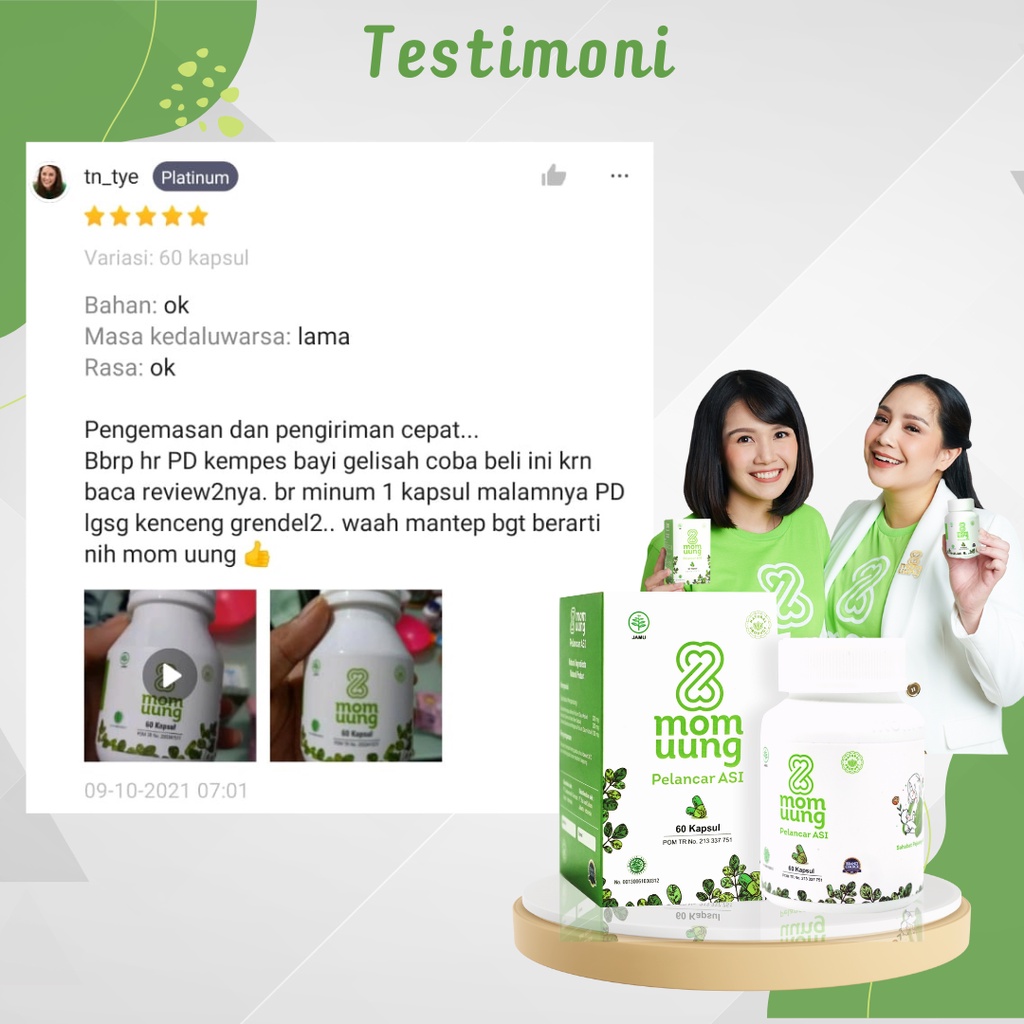 Mom Uung Asi Booster 30 Kapsul Pelancar Asi Herbal Momuung Vitamin Ibu Menyusui Original