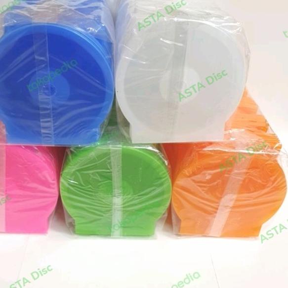 Tempat CD / DVD Bahan Plastik Bentuk Oval isi 50 pcs - Merah Muda