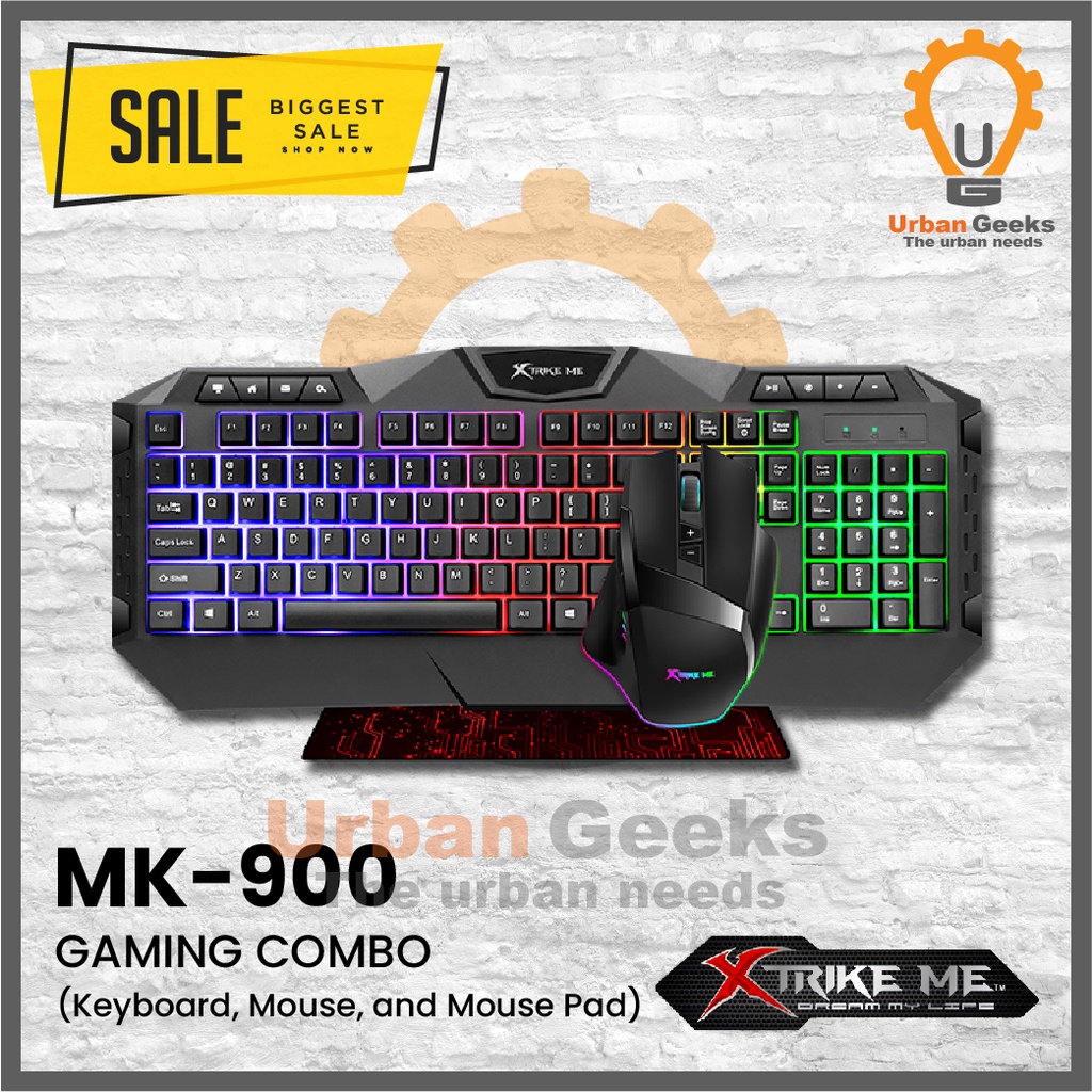 Gaming Keyboard Set Xtrike Me MK900 Paket Murah 3 in 1 Keyboard Mouse Pad