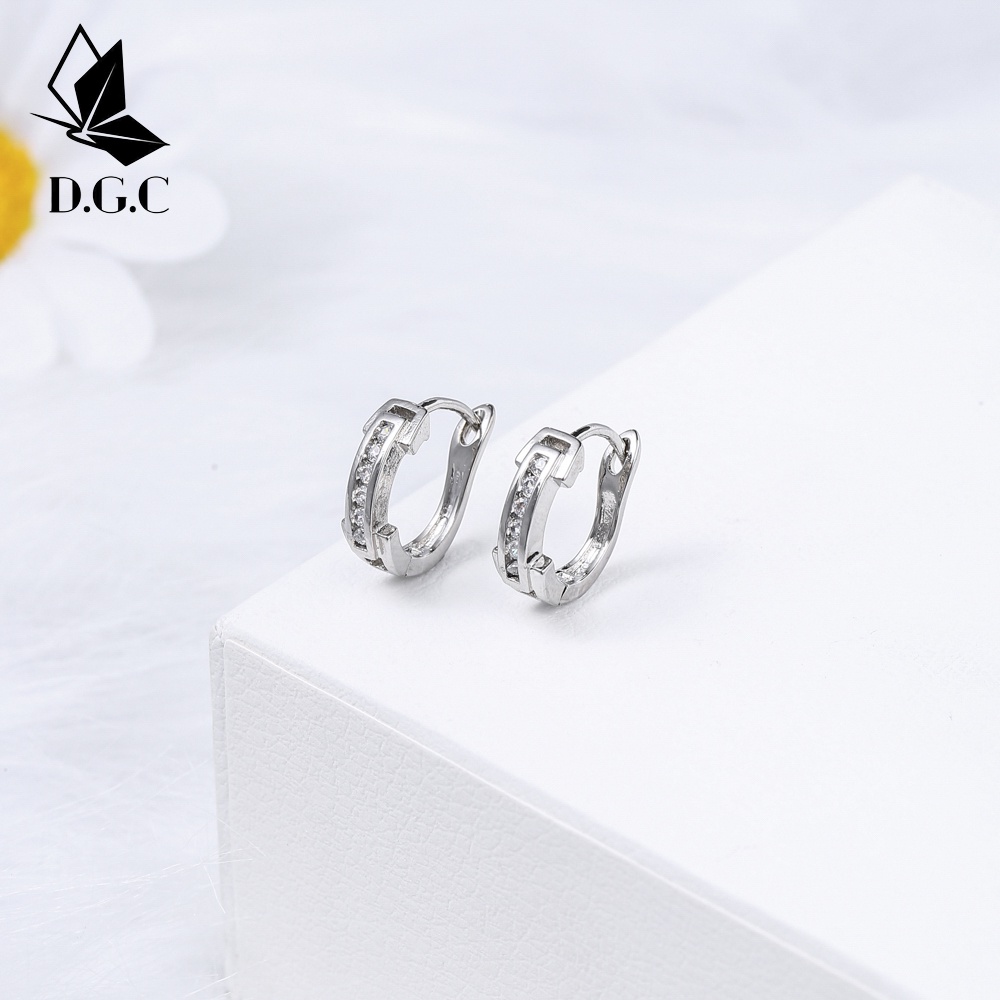 ♥️✅COD✨Anting Korea Titanium Wanita Anti Karat Perhiasan Murah Earrings Silver Hoop Aksesoris Anting Pria D620