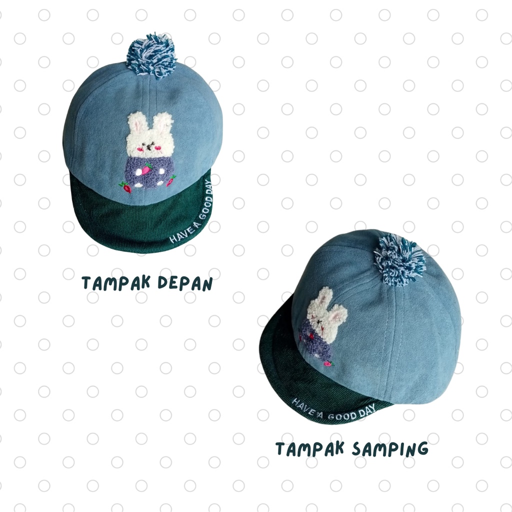 topi anak perempuan laki laki baseball cap balita BUNNY BASEBALL CAP topi import anak