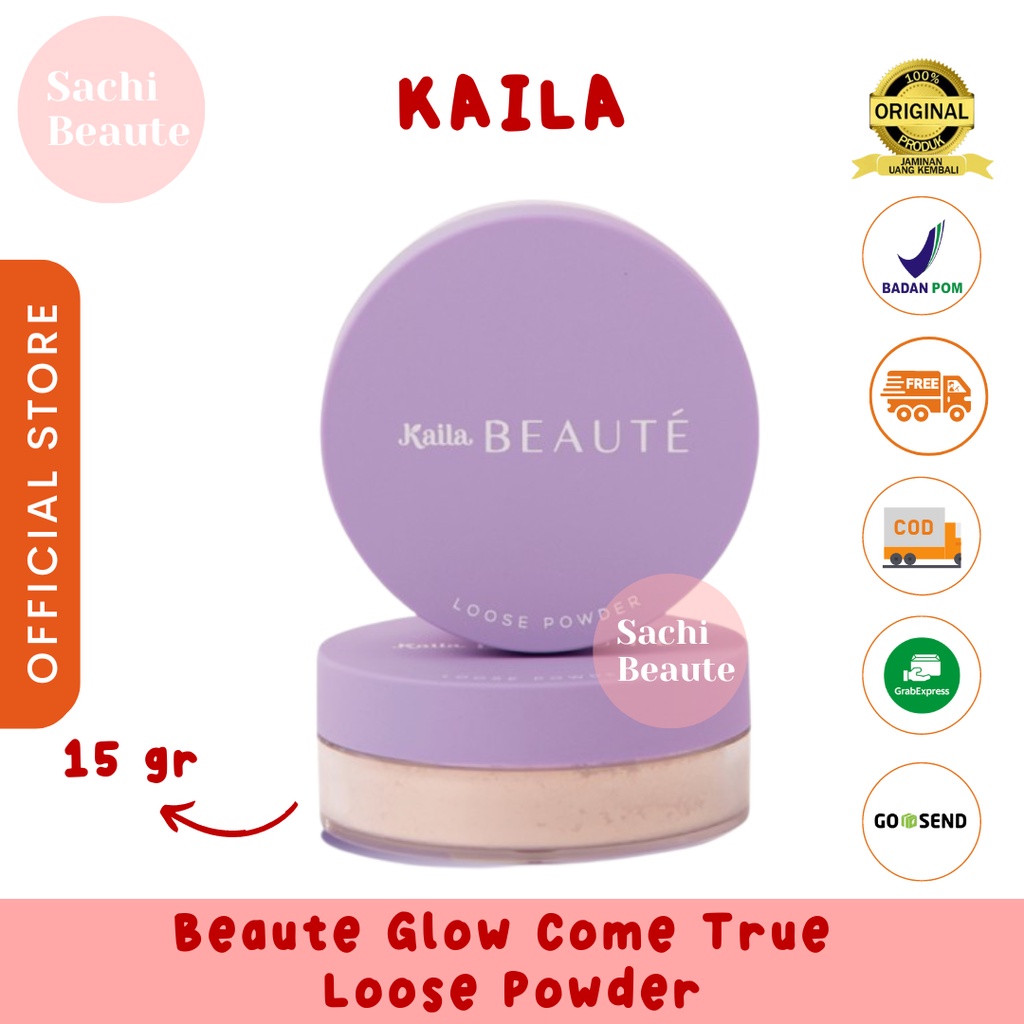 KAILA BEAUTE Glow Come True Loose Powder Bedak Tabur Mengunci Riasan Natural Sheer
