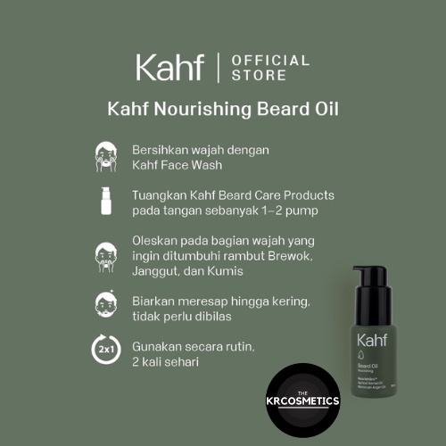 Kahf Nourishing Beard &amp; Hair Oil 30 ml - Minyak Janggut dan Rambut (Anti Bakteri)