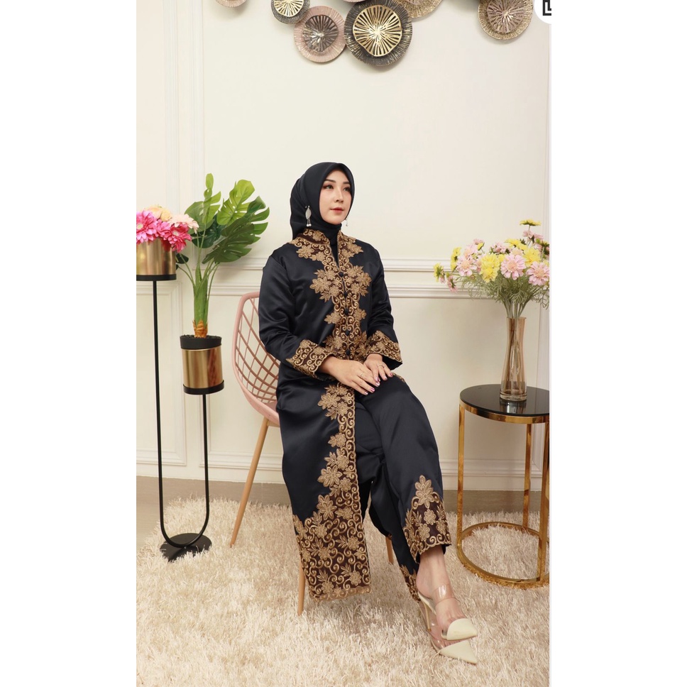 Set Kebaya Bordir Shanti Milani || Sale Set Kebaya Premium | Bayar di Tempat {COD} | Set Kebaya Bahan Tavetta Dove | Set Kebaya Wisuda Terbaru