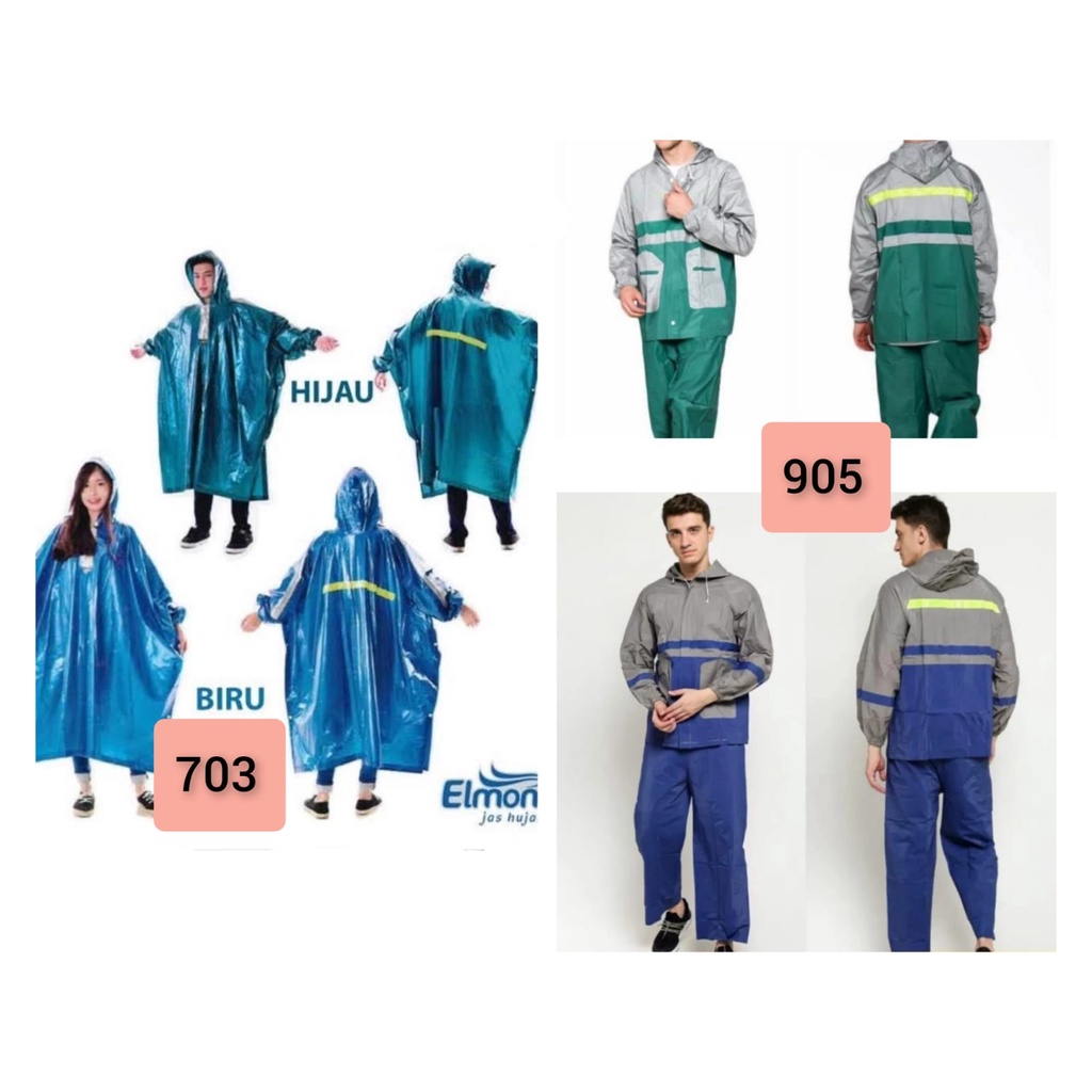 TERMURAH jas hujan ponco jas hujan setelan baju celana elmondo 905 elmondo 703 jas hujan anti bau ja