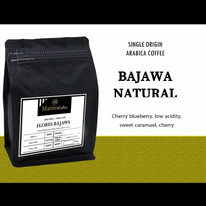 

KOPI ARABIKA FLORES BAJAWA NATURAL 250 - 1 KG BIJI/BUBUK