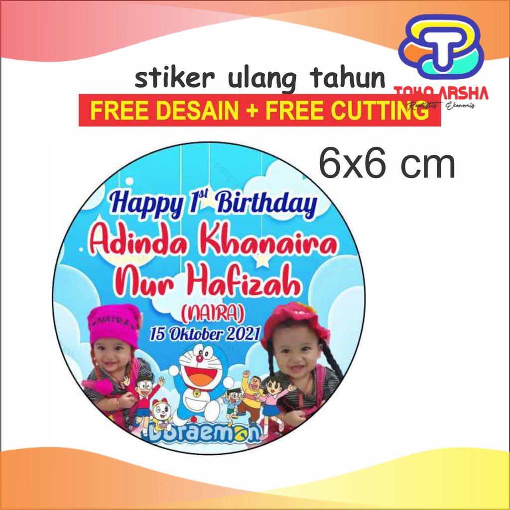 

STIKER LABEL ULANG TAHUN ANAK TUMPENG MINI STICKER Padudu Shop