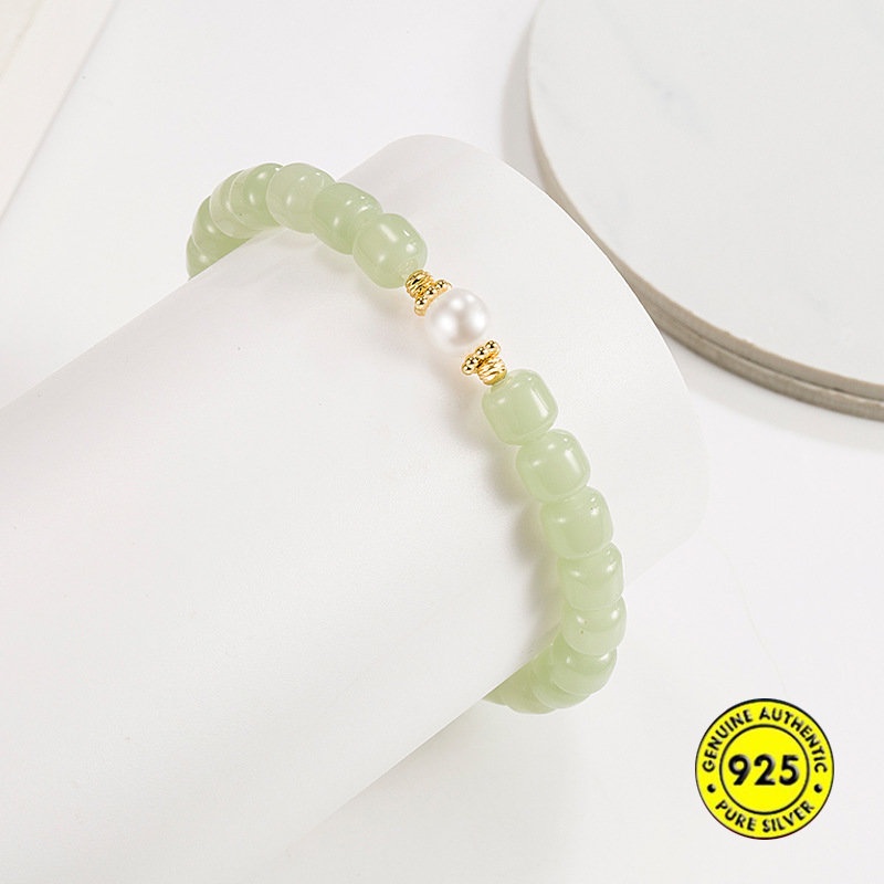 Gelang Tangan Manik-Manik Batu Jade Hetian U1366