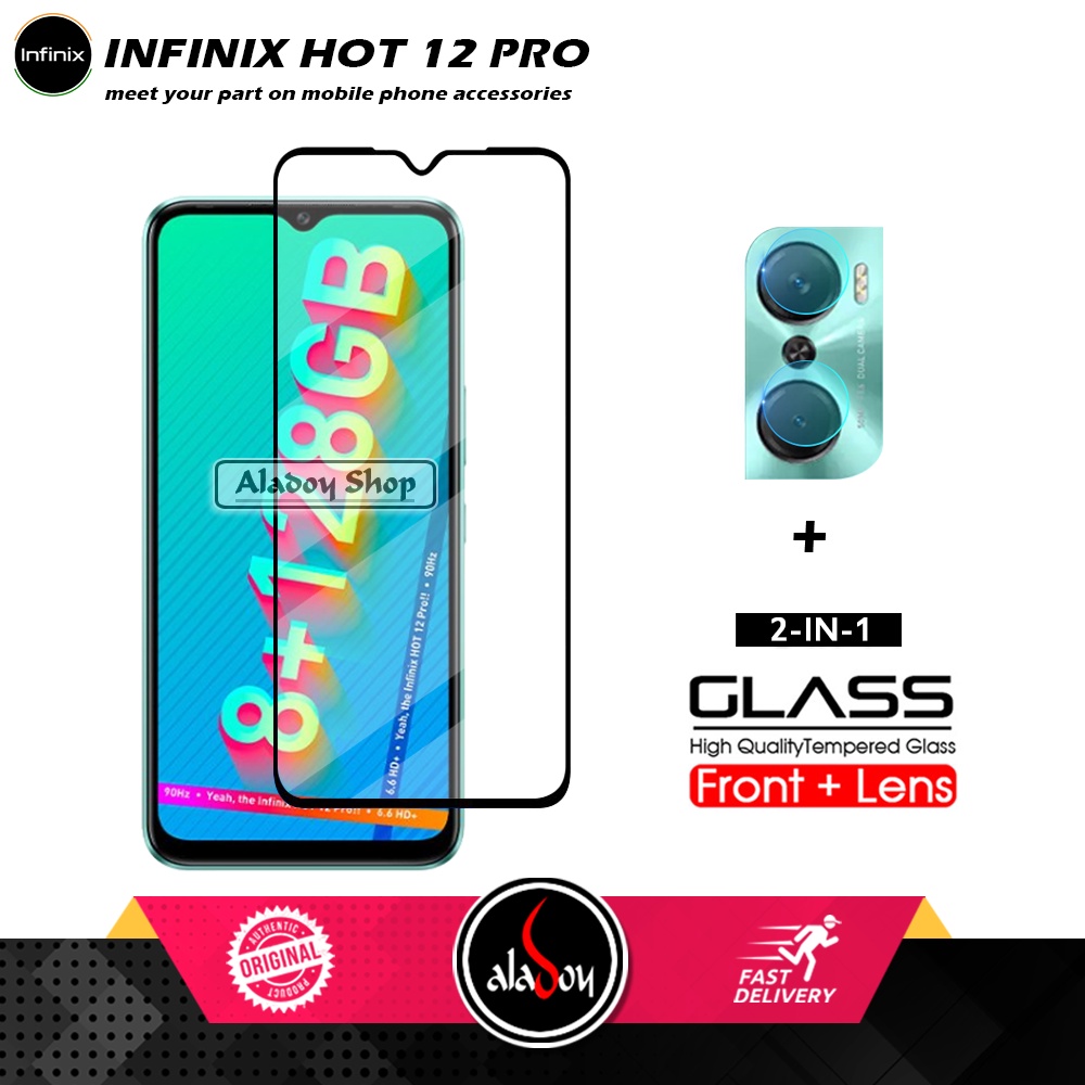 PAKET Tempered Glass Layar Infinix Hot 12 Pro Free Tempered Glass Camera