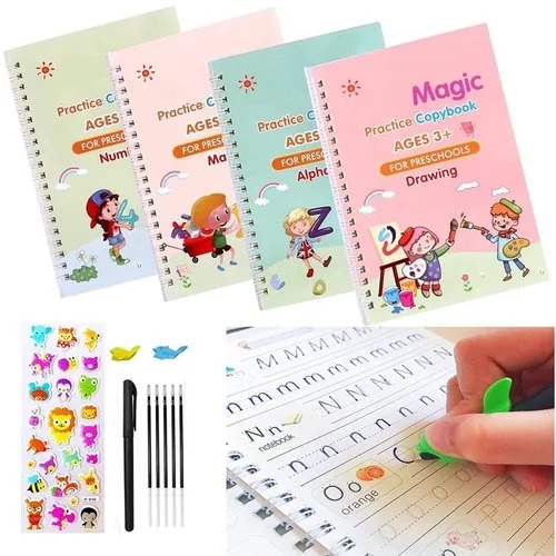 

Buku Edukasi Belajar Menulis Menggambar Anak / SANK Magic Practice Book 1 SET ISI 4 BUKU + PULPEN + REFIL PULPEN