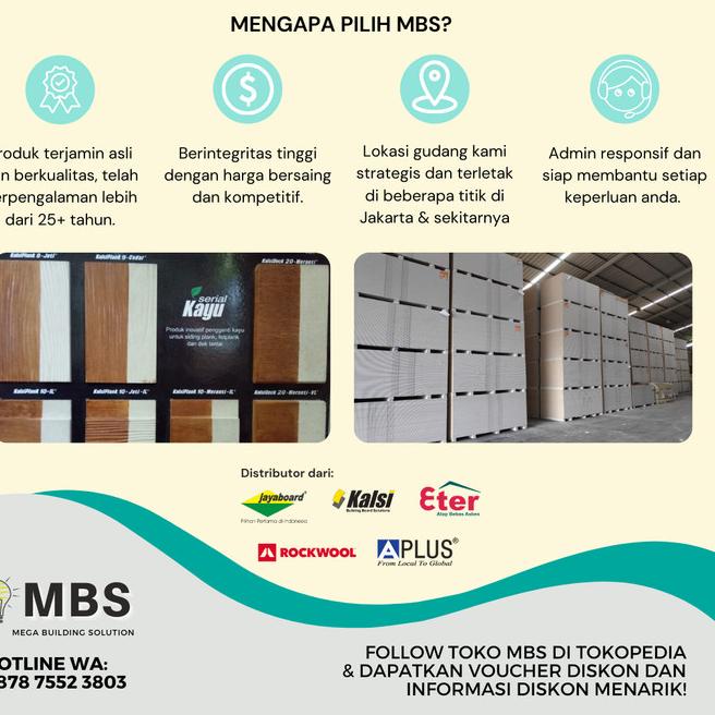 Papan Gipsum ANTI PANAS HEATSTOP 9 mm - Gypsum Jayaboard