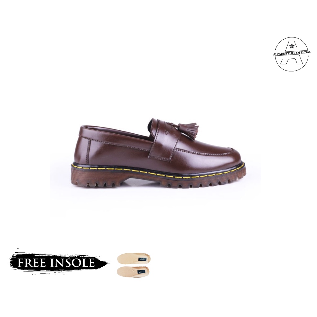 Alvarissuff reyy-sepatu penny loafer brown pria