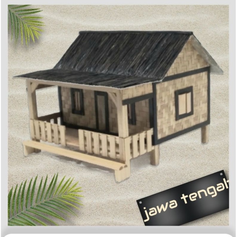 Miniatur rumah adat-kerajinan bambu miniatur rumah adat-miniatur rumah tradisional jawa tengah/barat