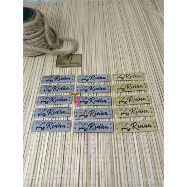 label baju, plat label hijab logam