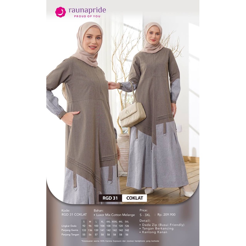 Baju  Gamis Wanita  Katun / Rauna  GD-31 B / Fashion Muslim