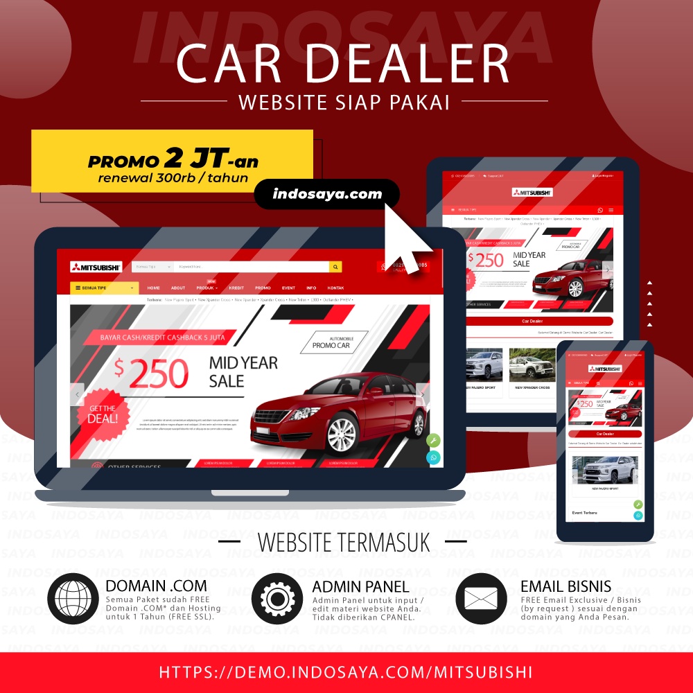 Paket Website Car / Otomotif Dealer  - Cocok untuk marketing atau dealer mobil/otomotif baru