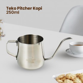 

Teko Pitcher Kopi Teh Teapot Drip Kettle Cup Stainless 250ml - Silver