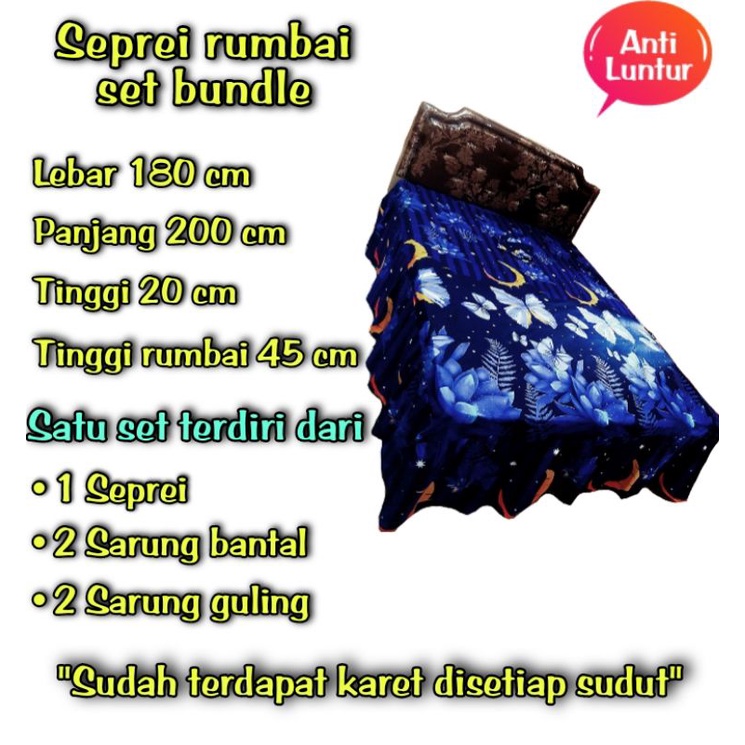 Seprei rumbai set bundle 180x200 homemade terbaru