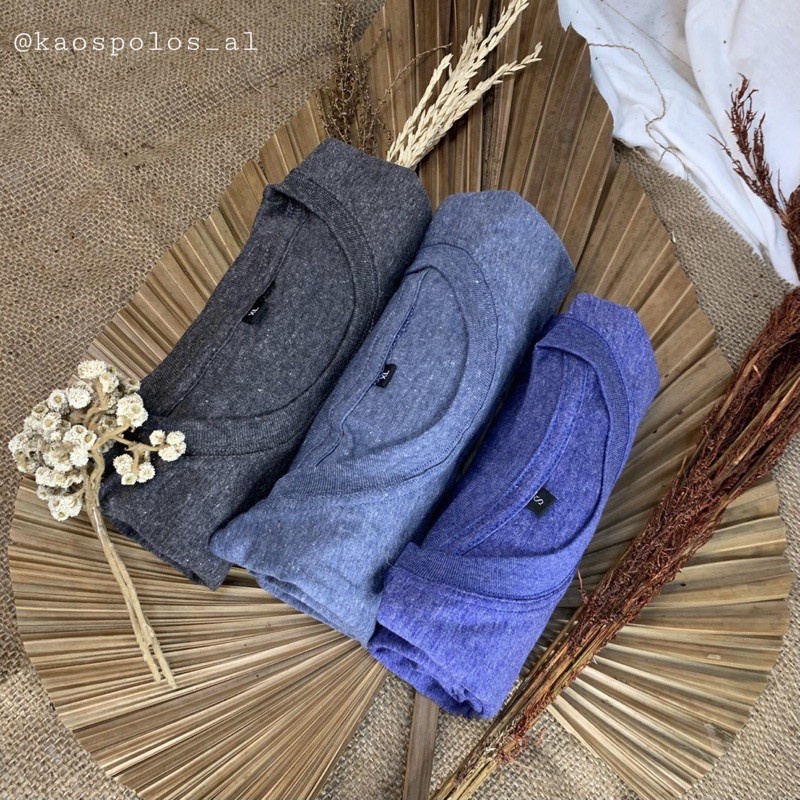 KAOS POLOS COTTON TWOTONE MISTY LENGAN PENDEK 30’S / PRIA &amp; WANITA 100% DISTRO