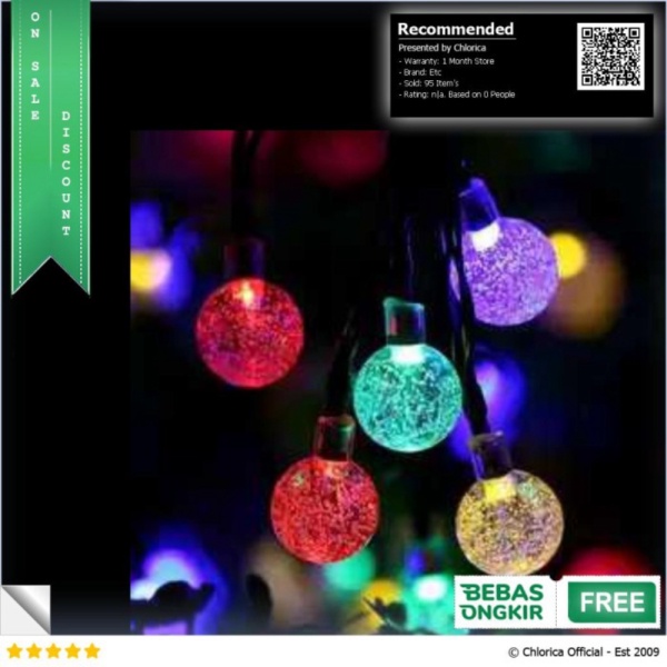 Promo MUFAVA Lampu Hias Dekorasi Solar Panel 50 LED 7 Meter - S32 - Multi Warna Etc Diskon