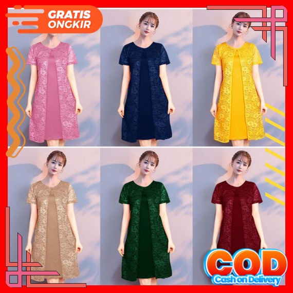 Baju Dress Wanita Pesta Natal Wanita Dewasa Trend Kondangan Jumbo Kekinian Mewah Murah Modern Terbar