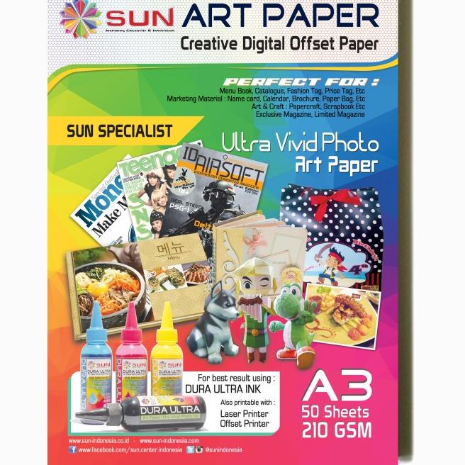

SUN ART PAPER 210 GSM A3 (50 Lembar)