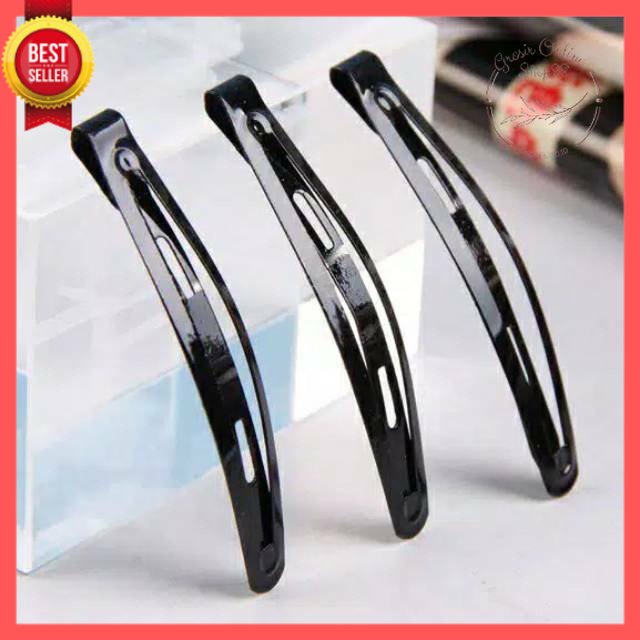 GOS-G311- Jepit Tiptop Jepitan Pony Hairclip Poni Hitam Polos Sepasang Isi 2 Pcs