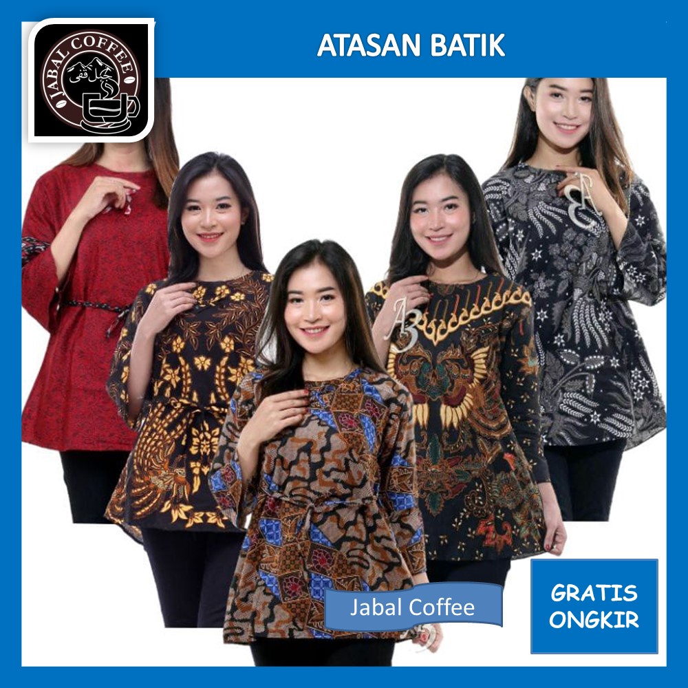 Baju Atasan Batik Dewasa 3 Pcs / 3 Pcs Baju Batik Wanita Modern Ukuran M L XL XXL