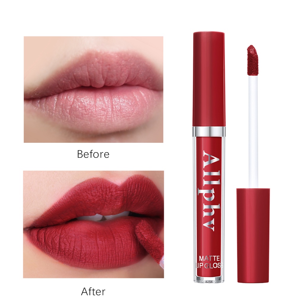 【Baru】Allphv Lipstik Matte 6 warna Makeup Lipstik Set Lip gloss Pelembap Bibir Lembut Tahan Lama Melembabkan