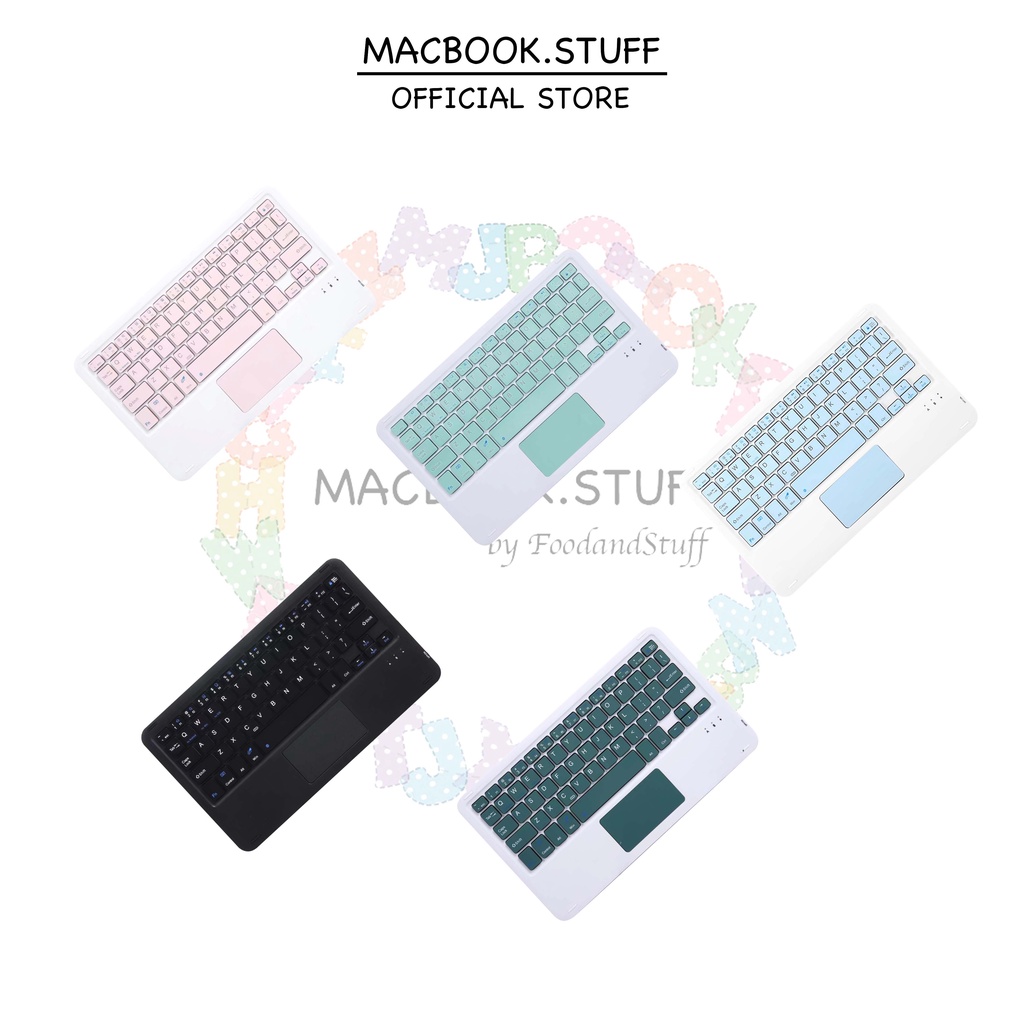 Wireless Bluetooth Pastel Keyboard Touchpad for Ipad Macbook Iphone Samsung Android. Windows IOS