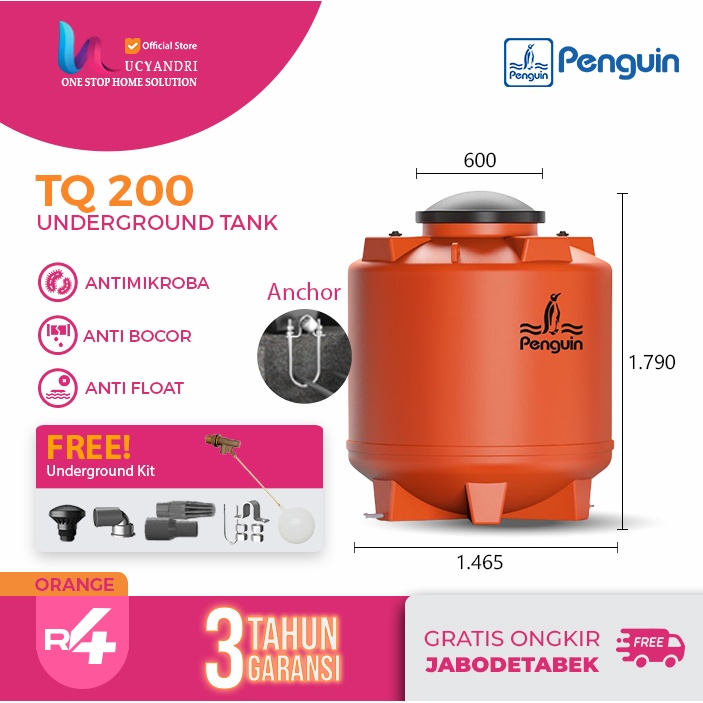 Penguin Tangki Tanam TQ 200 / Ground Tank / Tandon / Toren Air