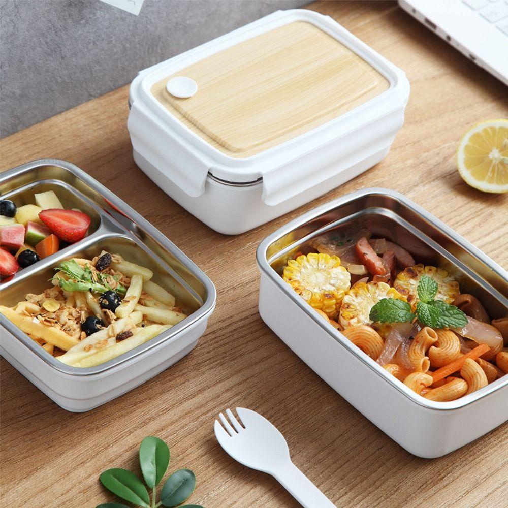 Preva Lunch Box Microwavable Rectangle Grid Untuk Pelajar Pekerja Kantor Wadah Makanan