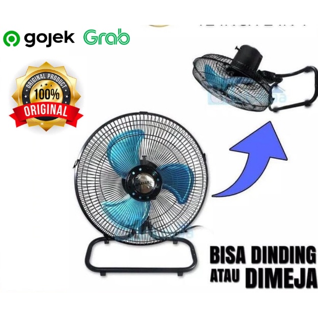 AOYAMA KIPAS ANGIN 12 INCH 2IN1 STAND & WALL FAN KIPAS MEJA DAN DINDING BAHAN BESI