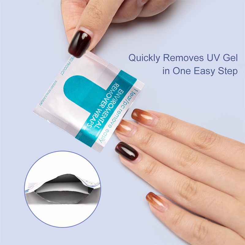 100Pcs Nail UV Gel Polish Remover,Wrap Remover Nail Gel Polish Remover