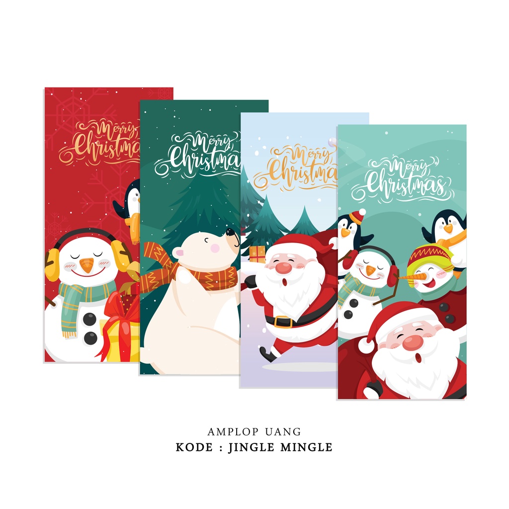 

(ISI 8 PCS) AMPLOP NATAL CUSTOM NAMA | ANGPAU CHRISTMAS PREMIUM - JINGLE MINGLE SET