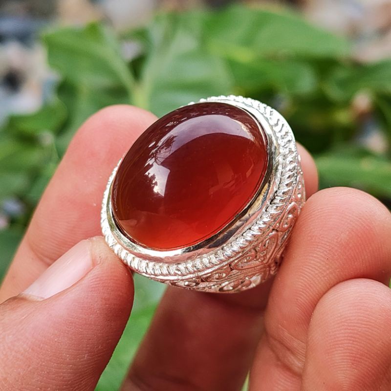 CINCIN BATU AKIK NATURAL AMBER KATILAYU KODE 02241