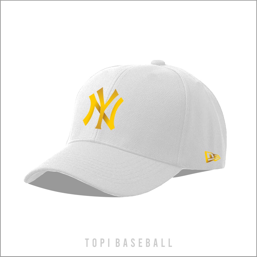 Topi Casual Model Baseball Logo NY Bahan Katun Twill