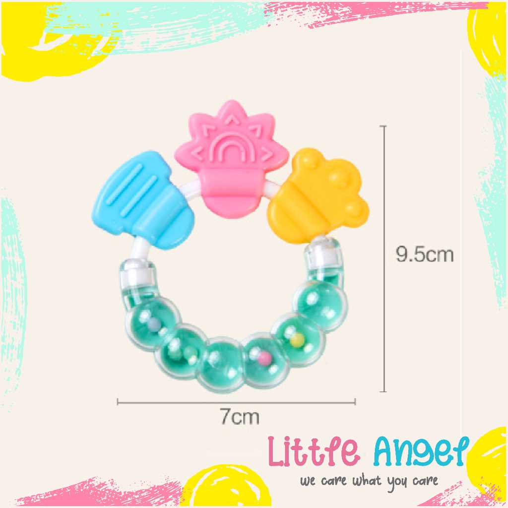 MAINAN GIGITAN GELANG BAYI WARNA BABY TEETHER MPASI KRINCINGAN Rattle Empeng Genggam Peralatan Bayi