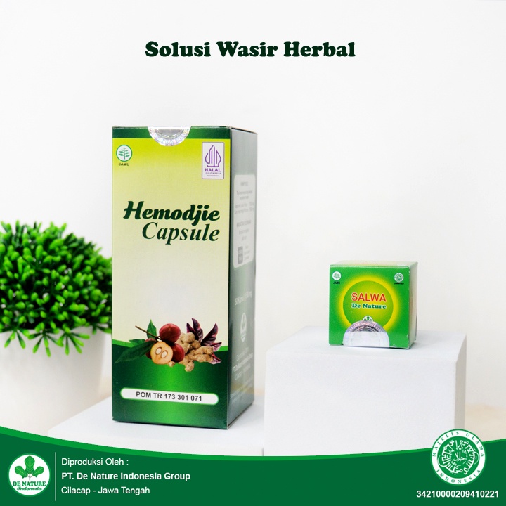 

Obat Pengempis Benjolan Wasir Hemodjie + Salep Salwa 100% Alami