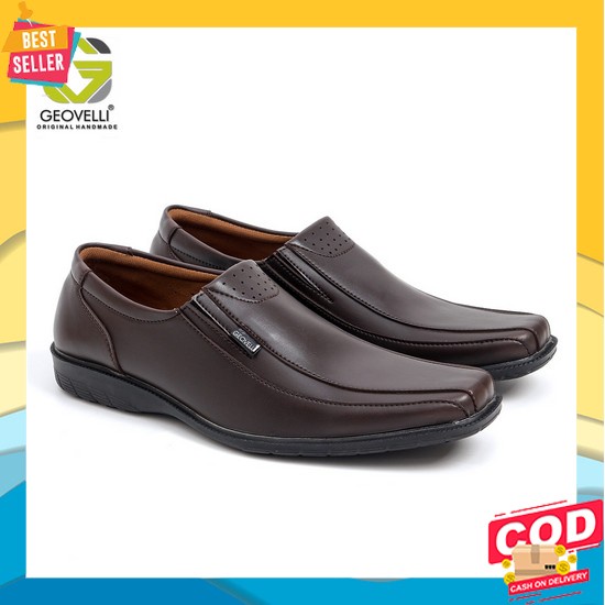 Pantofel Pria Sepatu Kerja Formal Kenzie Brown (Cod) V9B5 Kekinian Keren Best Seller Awet Promo Tren