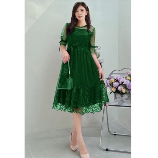 DRESS WENDY PESTA  NATAL A-LINE KOREAN LOOK MEWAH PREMIUM / MAXI DRESS WANITA WINDY FASHION CASUAL TRENDY